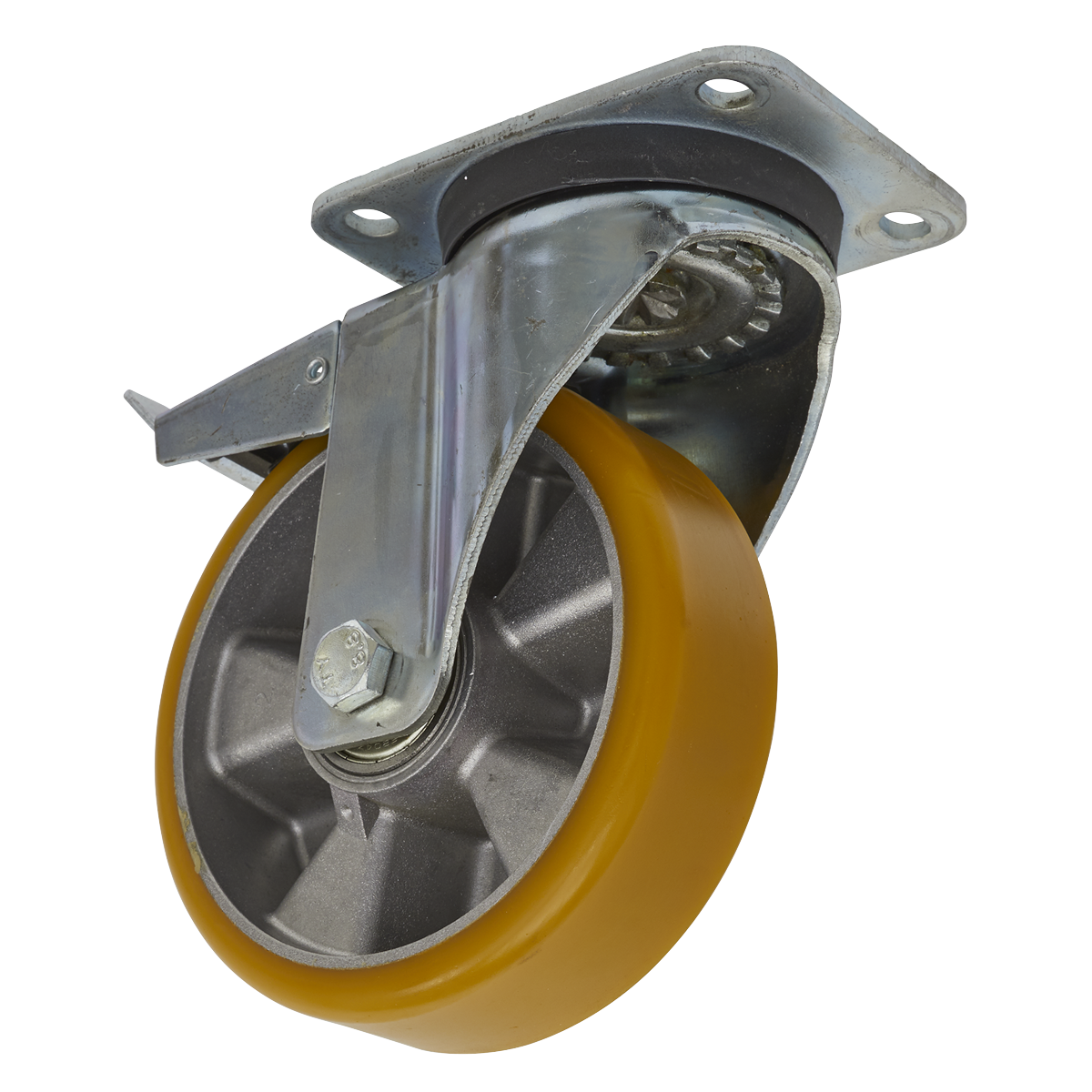 Castor Wheel Swivel Plate with Total Lock Ø160mm - SCW5160SPL - Farming Parts