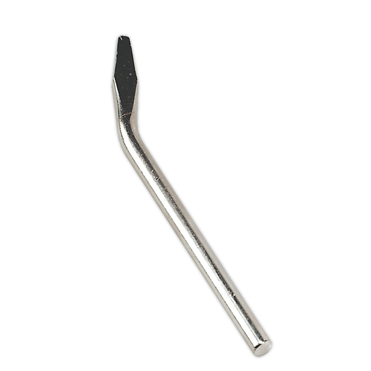 The Sealey Tip Curved for SD30 - SD30/CT is a silver soldering iron tip with a bent shape, ideal for precision soldering tasks and daily use.