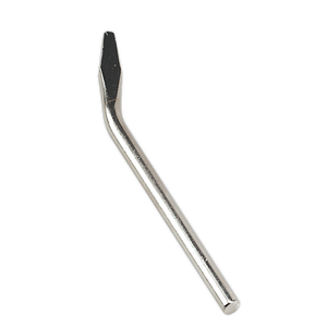 The Sealey Tip Curved for SD30 - SD30/CT is a silver soldering iron tip with a bent shape, ideal for precision soldering tasks and daily use.