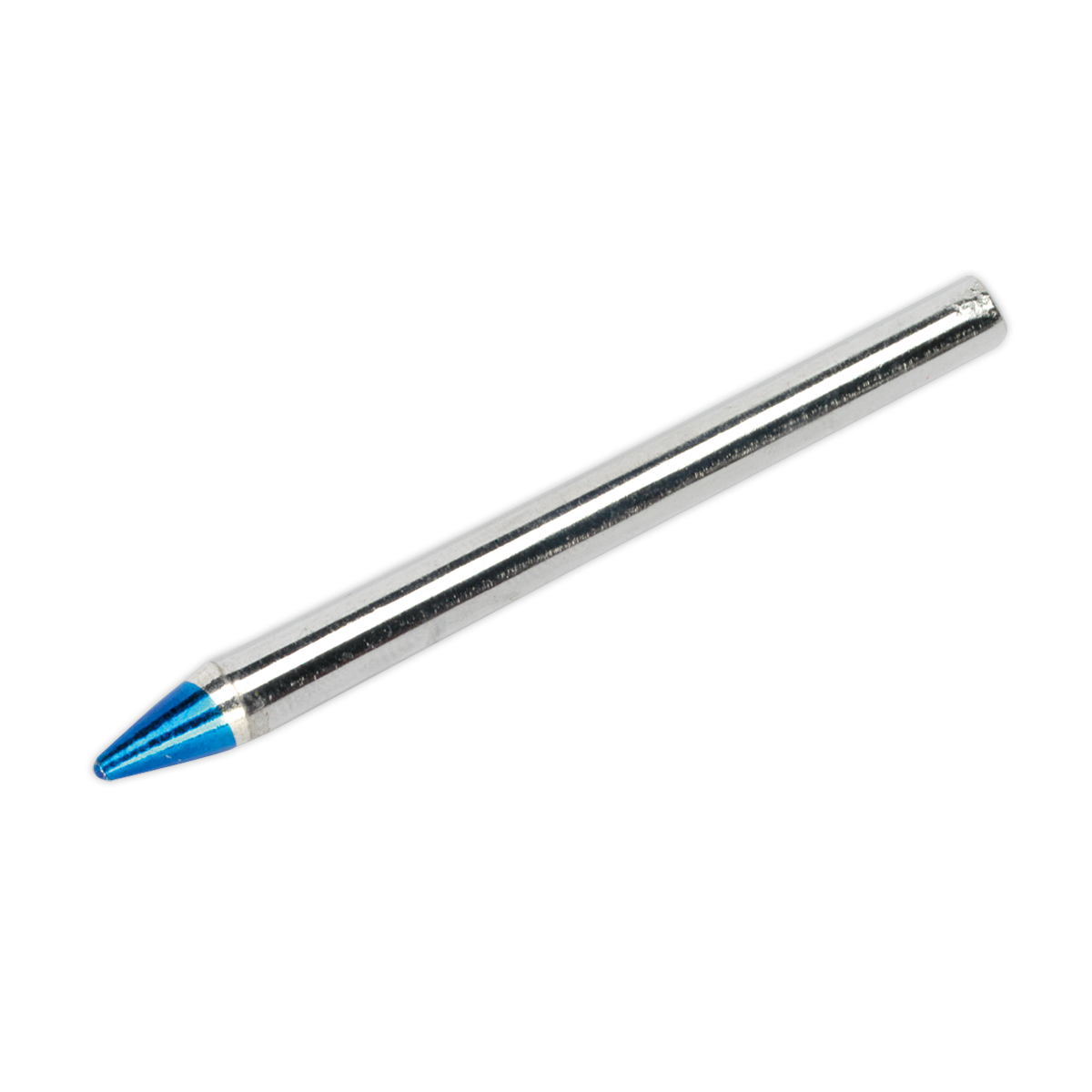 A silver metallic object with a conical blue tip, designed by Sealey for professional use. Ideal for those who demand Premier Hand Tools with a long-life tip, like the Tip for SD4080 - SD4080/T.