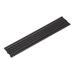 A pack of five black PP flat plastic welding rods (Sealey SDL14.PPF) is aligned in a parallel arrangement against a white background.