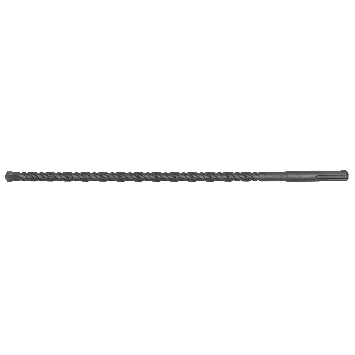 The Sealey SDS Plus Drill Bit Ø10 x 310mm - SDS10X310 features a hardened, spiral design along its length and a cylindrical shank.