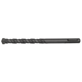 A fully hardened SDS Plus Drill Bit Ø12 x 160mm (SDS12X160) with a black metal finish, a spiral groove, and a hexagonal tip, from the Sealey brand.