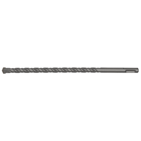 The Sealey SDS Plus Drill Bit Ø12 x 260mm - SDS12X260 is an elongated, fully hardened drill bit featuring a spiral design and a flat, pointed tip.