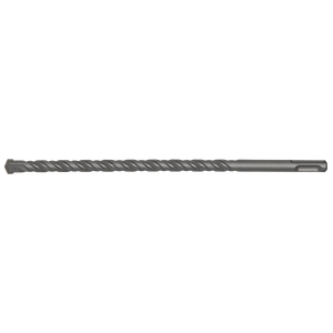 The Sealey SDS Plus Drill Bit Ø12 x 260mm - SDS12X260 is an elongated, fully hardened drill bit featuring a spiral design and a flat, pointed tip.