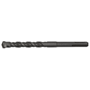 The Sealey SDS Plus Drill Bit Ø13 x 160mm - SDS13X160, featuring a black metal finish with a spiral design and hardened, ground surface, is shown against a white background.