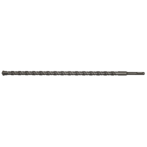 The Sealey SDS Plus Drill Bit Ø16 x 450mm (model SDS16x450) features a long, spiral-grooved design with a pointed end and a shank that is perfect for use with hammer drills, offering superior quality for demanding tasks.