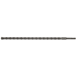 The Sealey SDS Plus Drill Bit Ø16 x 450mm (model SDS16x450) features a long, spiral-grooved design with a pointed end and a shank that is perfect for use with hammer drills, offering superior quality for demanding tasks.