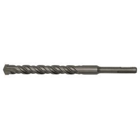 The Sealey SDS Plus Drill Bit Ø17 x 200mm - SDS17x200 is a long, metal drill bit featuring a helical flute design and a flat, chisel-like tip. It is fully hardened for superior quality and specifically designed for use in rotary hammer drills.