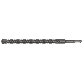 Introducing the Sealey SDS Plus Drill Bit Ø20 x 300mm - SDS20x300, a fully hardened black drill bit featuring a spiral flute design and a pointed tip, embodying superior quality.