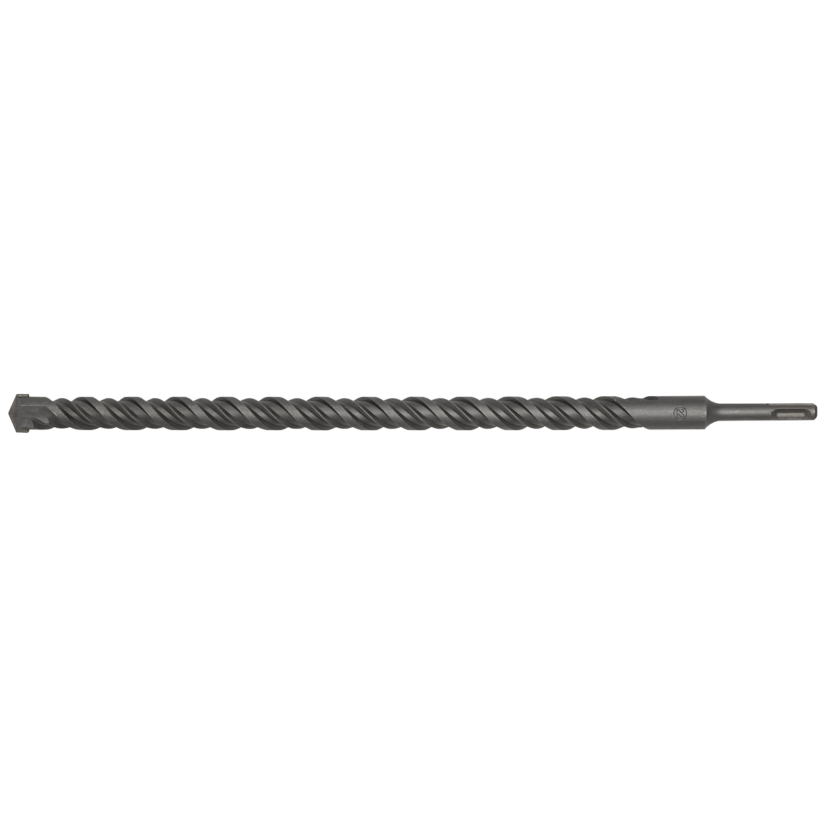 The Sealey SDS Plus Drill Bit Ø22 x 450mm (SDS22x450) features a pointed tip and a fully hardened straight shank for superior quality drilling.