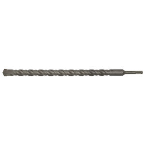 The Sealey SDS Plus Drill Bit Ø23 x 450mm - SDS23X450 is a fully hardened metal spiral drill bit with a pointed tip and a cylindrical base, designed for drilling into hard surfaces.