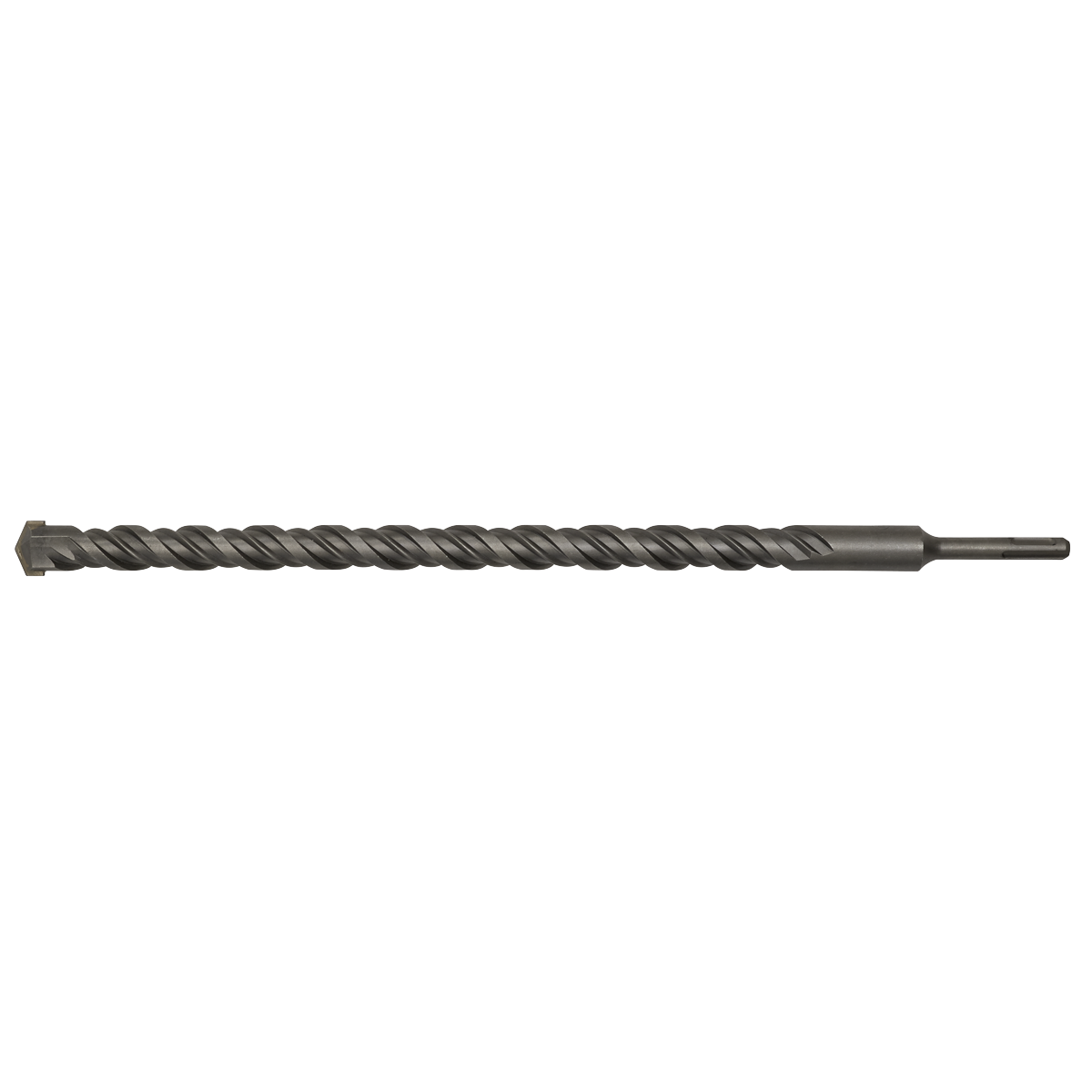 The Sealey SDS Plus Drill Bit Ø26 x 450mm - SDS26X450 features a long, twisted design with flutes and a pointed tip, fully hardened for effective drilling into materials such as metal or concrete.