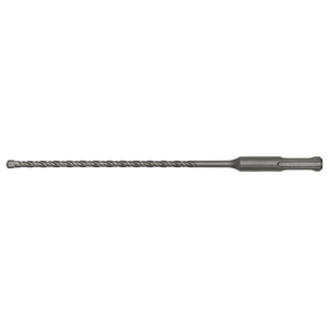 The Sealey SDS Plus Drill Bit Ø5.5 x 210mm - SDS5.5X210 is a long, thin metal drill bit featuring a spiraled shaft and a fluted tip, designed for precision drilling tasks. Crafted from superior quality material, it ensures exceptional durability.