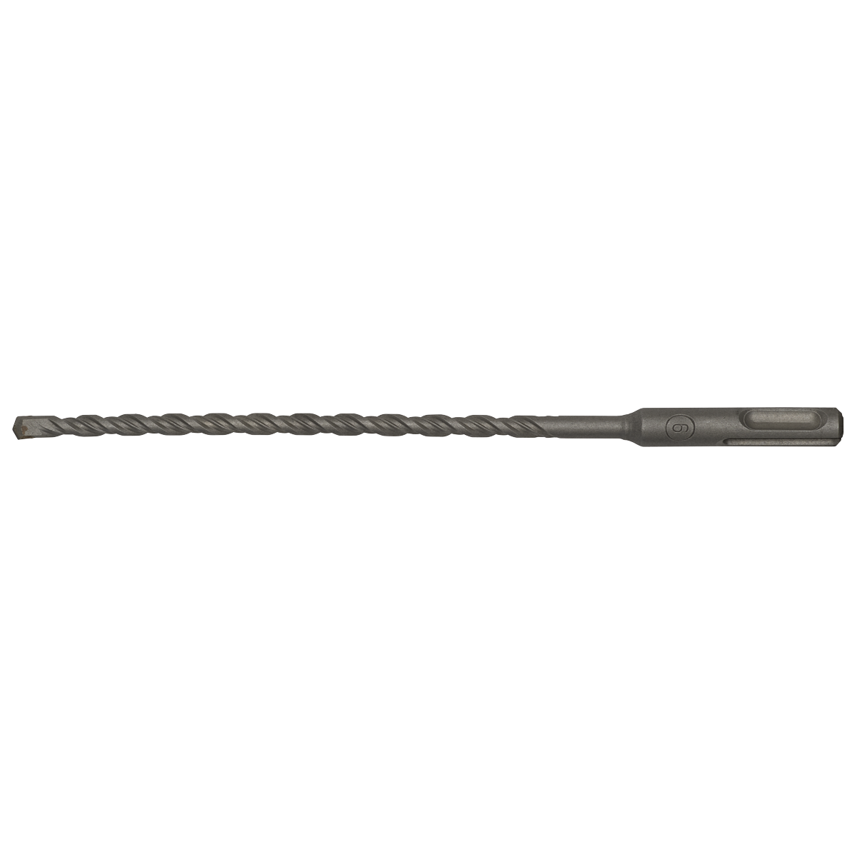 The Sealey SDS Plus Drill Bit Ø6 x 210mm - SDS6X210 is a single, superior quality bit featuring a spiral design and a shank on one end, fully hardened for durability.