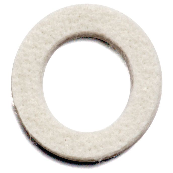 A SEAL-FELT-WHITE washer (Sparex Part No. S.6381) with a large circular hole in the center, compatible with Massey Ferguson equipment and available through Sparex.