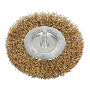 Flat Wire Brush Ø100mm Ø6mm Shaft - SFB100 - Farming Parts