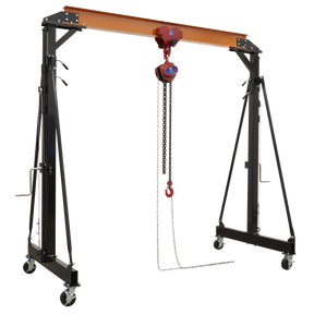 Portable Lifting Gantry Crane Adjustable 2 Tonne & Hoist Combo - SG2000KIT - Farming Parts