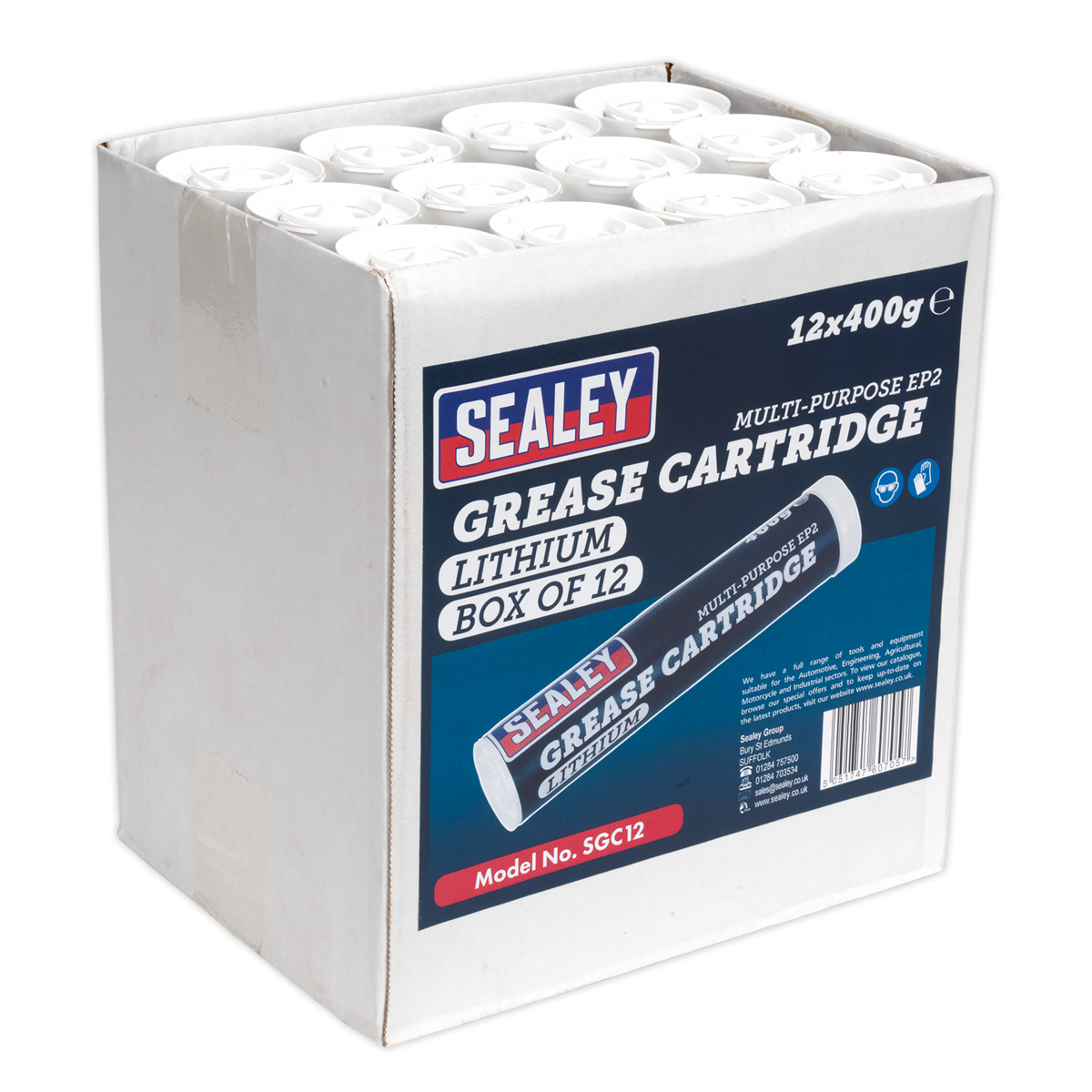 Grease Cartridge EP2 Lithium 400g Pack of 12 - SGC12 - Farming Parts