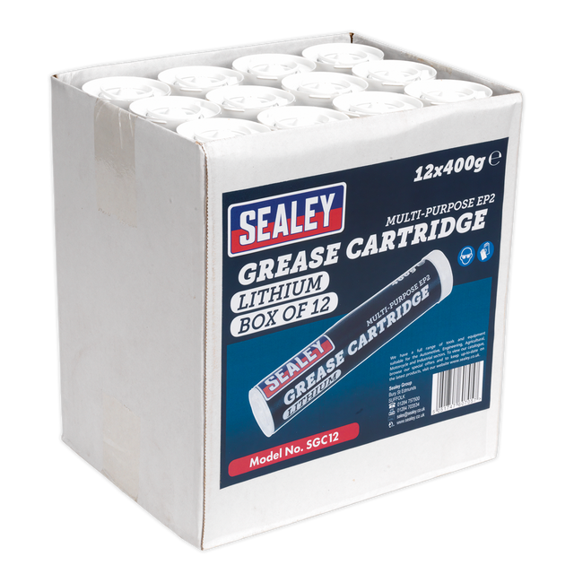 Grease Cartridge EP2 Lithium 400g Pack of 12 - SGC12 - Farming Parts