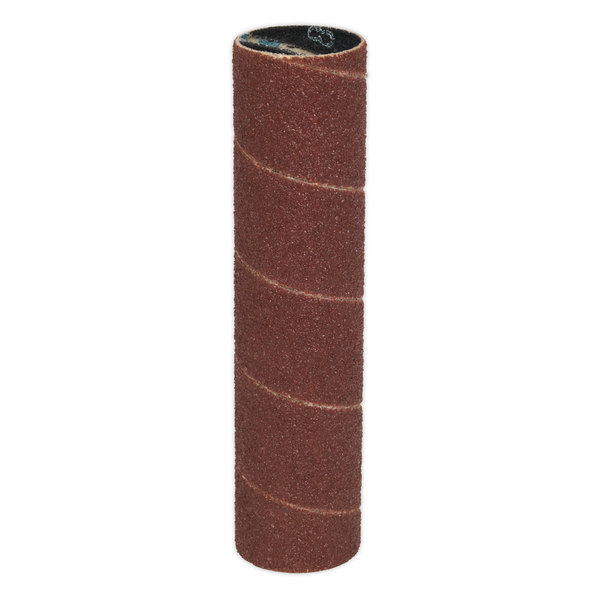 A cylindrical brown sanding sleeve roll from Sealey, labeled as SM1300B25 and featuring a visible spiral seam running vertically, offers 80 grit texture for efficient surface finishing.