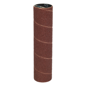 A cylindrical brown sanding sleeve roll from Sealey, labeled as SM1300B25 and featuring a visible spiral seam running vertically, offers 80 grit texture for efficient surface finishing.