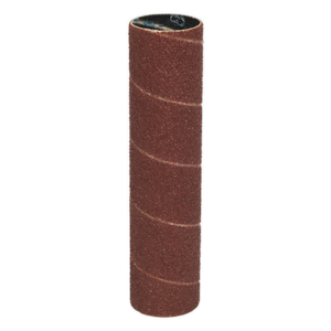 A cylindrical brown sanding sleeve roll from Sealey, labeled as SM1300B25 and featuring a visible spiral seam running vertically, offers 80 grit texture for efficient surface finishing.