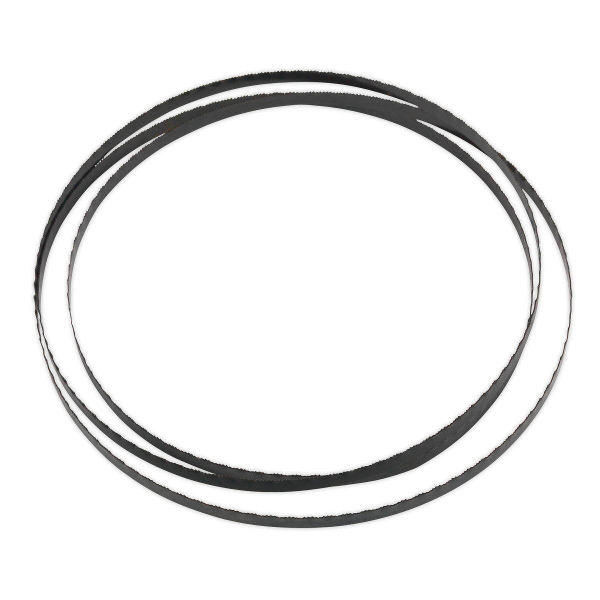 A black, circular rubber ring with a slightly textured surface, reminiscent of the flexibility found in the Sealey Bandsaw Blade 1400 x 6.5 x 0.35mm 24tpi - SM1303B24 used for cutting wood.