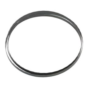 A black rubber O-ring with a circular shape, used for sealing purposes in machinery and other applications, complements tools like the Sealey Bandsaw Blade 1712 x 10 x 0.35mm 24tpi - SM1304B24 which features hardened steel teeth.