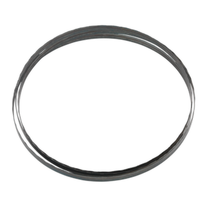 A black rubber O-ring with a circular shape, used for sealing purposes in machinery and other applications, complements tools like the Sealey Bandsaw Blade 1712 x 10 x 0.35mm 24tpi - SM1304B24 which features hardened steel teeth.