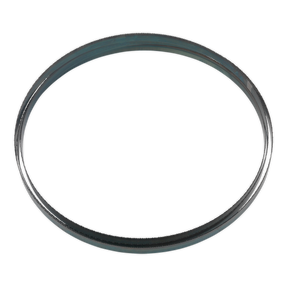 A black circular rubber gasket with a smooth surface is displayed against a white background, echoing the meticulous craftsmanship of the Sealey Bandsaw Blade 2240 x 12 x 0.6mm 14tpi - SM1305B14, known for its hardened steel teeth.