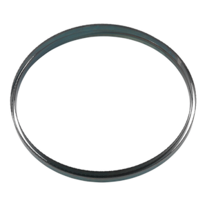 A black circular rubber gasket with a smooth surface is displayed against a white background, echoing the meticulous craftsmanship of the Sealey Bandsaw Blade 2240 x 12 x 0.6mm 14tpi - SM1305B14, known for its hardened steel teeth.