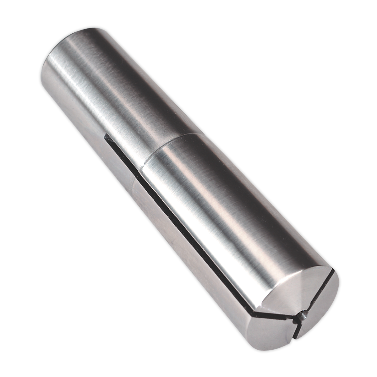 The Sealey Collet MT3-M12 Ø4mm - SM2502C04 is a high-quality cylindrical metal tool with a slotted end designed for holding round objects in machinery, such as in mini drilling or milling machines.