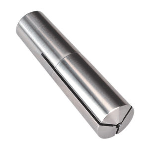 The Sealey Collet MT3-M12 Ø4mm - SM2502C04 is a high-quality cylindrical metal tool with a slotted end designed for holding round objects in machinery, such as in mini drilling or milling machines.