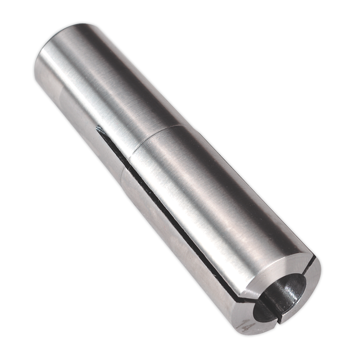 A cylindrical metal rod with a slotted end, suitable for a Sealey Collet MT3-M12 Ø14mm (Product No. SM2502C14) on a Model No. SM2502 mini drilling/milling machine.