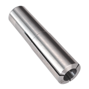 A cylindrical metal rod with a slotted end, suitable for a Sealey Collet MT3-M12 Ø14mm (Product No. SM2502C14) on a Model No. SM2502 mini drilling/milling machine.