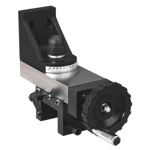 The Mill Attachment - SM3002MA from Sealey is a precision metal tool fixture featuring a rotating knob and measurement gauge. Commonly used in machining and industrial applications, it serves as a high-quality accessory when paired with a metalworking lathe.