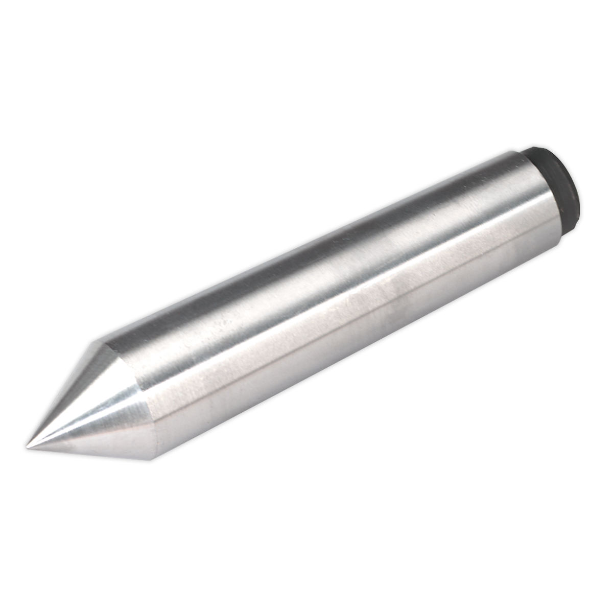 A cylindrical metal tool with one end pointed and the other flat, typically used in machining or mechanical applications, the Sealey Live Centre MT3 - SM3002SC stands out as a high-quality accessory for precision tasks.