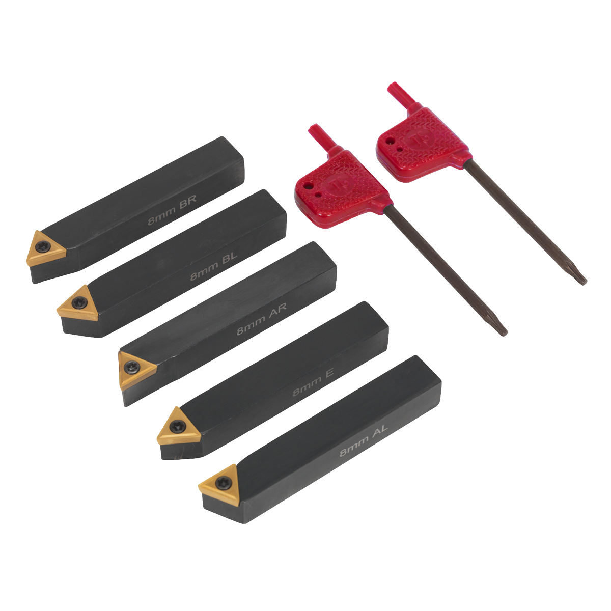 Indexable 8mm Lathe Turning Tool Set 5pc - SM3025CS2 - Farming Parts