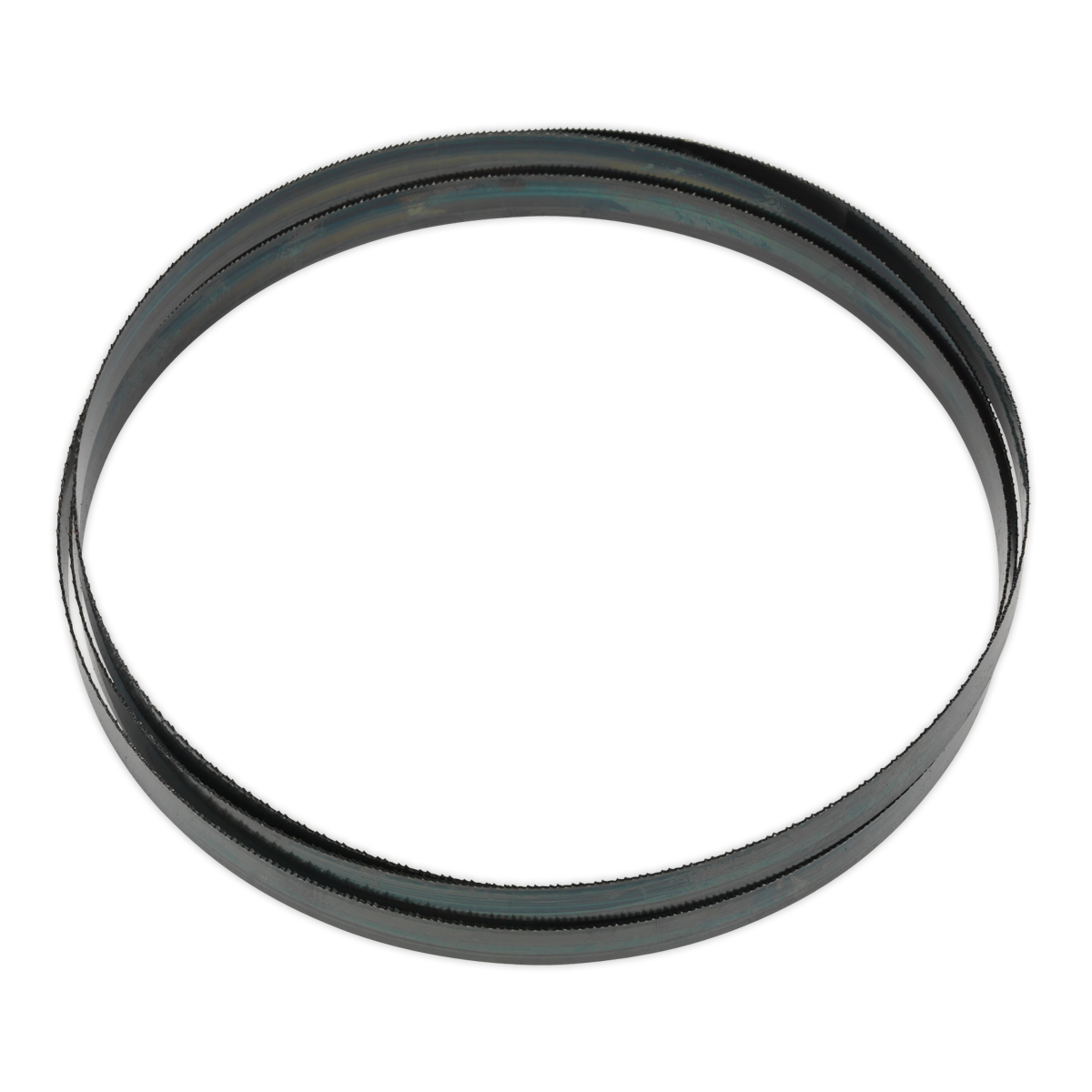 A single black rubber O-ring with a circular shape and smooth surface, perfect for securing the Sealey Bandsaw Blade 2362 x 19 x 0.81mm 14tpi - SM35/B14 in place.