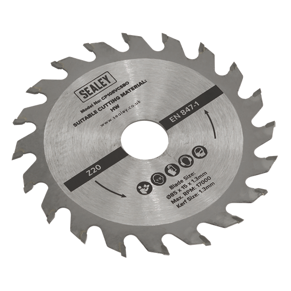 Sealey | 20tpu Circular Saw Blade Ø85 x 15 x 1.3mm - SM85B20