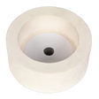 A cylindrical white object with a central hole, resembling a thick washer or spool, lies on a flat surface, much like the Dry Stone Wheel Ø125mm for SMS2107 (SMS2107GW125D) by Sealey.