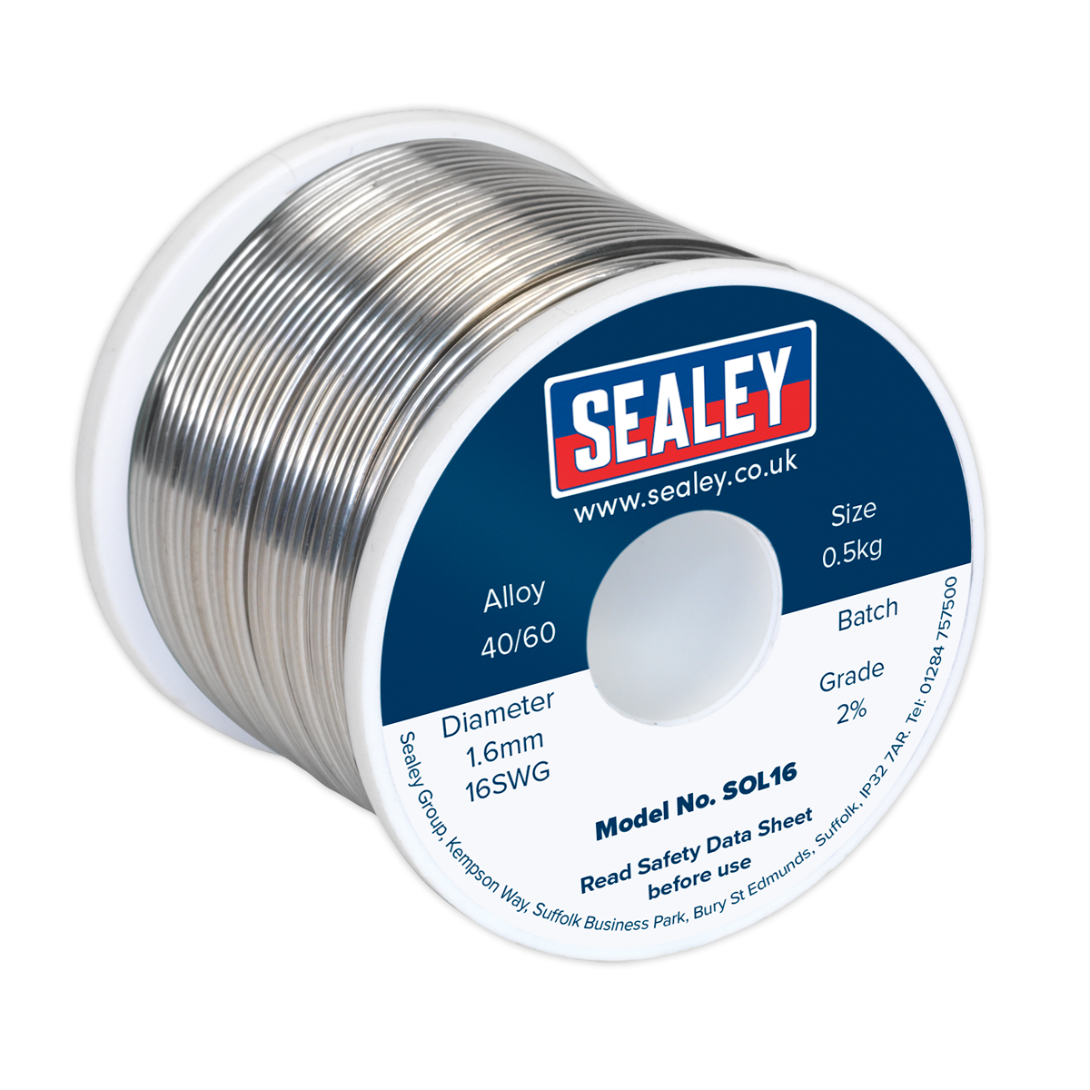 Solder Wire Quick Flow 1.6mm/16SWG 40/60 0.5kg Reel - SOL16 - Farming Parts