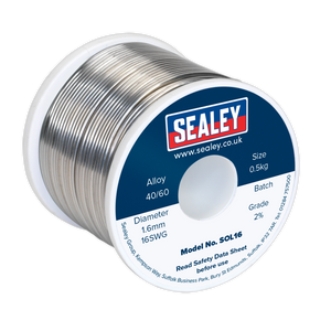 Solder Wire Quick Flow 1.6mm/16SWG 40/60 0.5kg Reel - SOL16 - Farming Parts