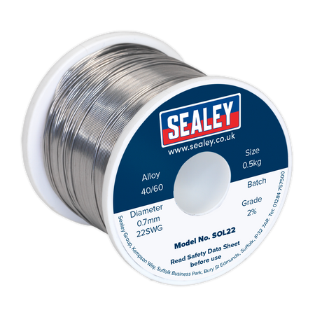 Solder Wire Quick Flow 2% 0.7mm/22SWG 40/60.5kg Reel - SOL22 - Farming Parts