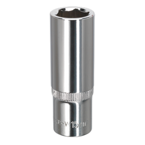 WallDrive® Socket 15mm Deep 3/8"Sq Drive Fully Polished - SP3815D - Farming Parts