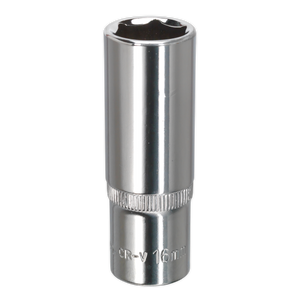 WallDrive® Socket 16mm Deep 3/8"Sq Drive Fully Polished - SP3816D - Farming Parts