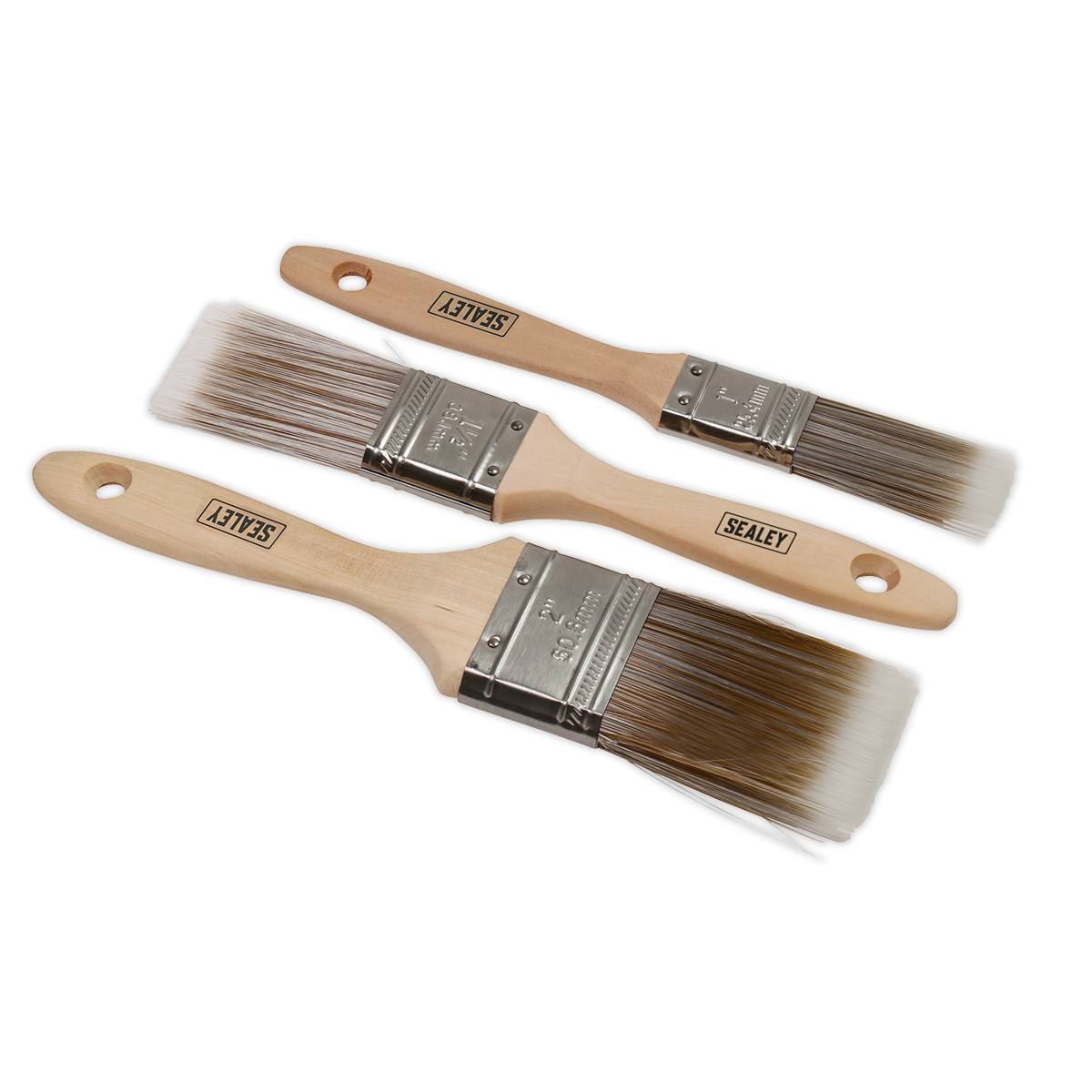 Wooden Handle Paint Brush Set 3pc - SPBS3W - Farming Parts