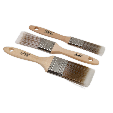 Wooden Handle Paint Brush Set 3pc - SPBS3W - Farming Parts