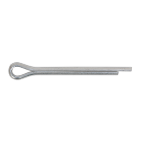 The Sealey Split Pin 4.8 x 51mm, part of the SPI109 pack of 100, is a zinc-plated steel cotter pin bent into a split ring at one end, commonly used to secure bolts and other mechanical parts.